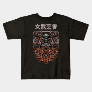 female samurai warrior Kids T-Shirt